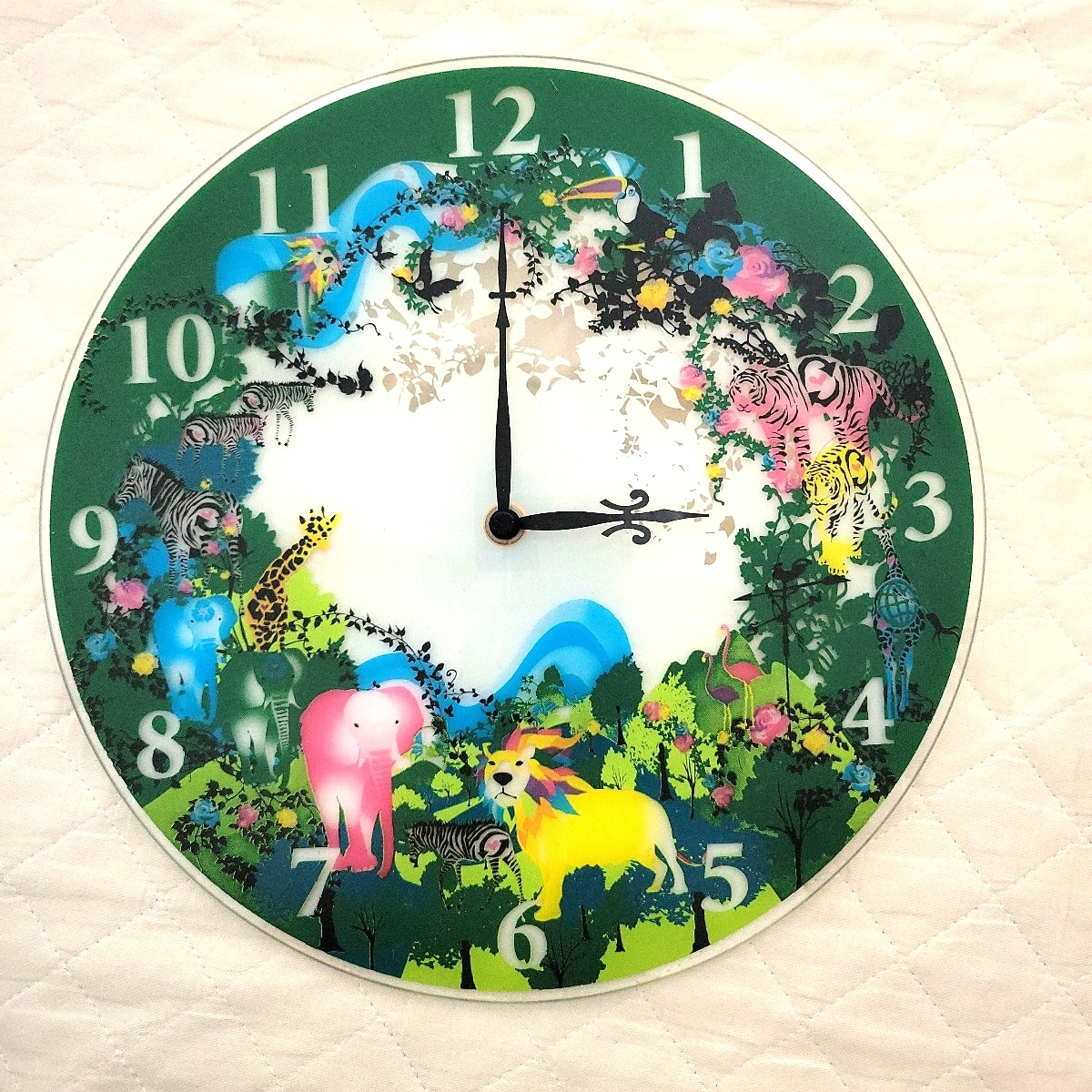 ジャンク品 壁掛け時計 カヨホラグチ 28センチ ガラス製拍卖