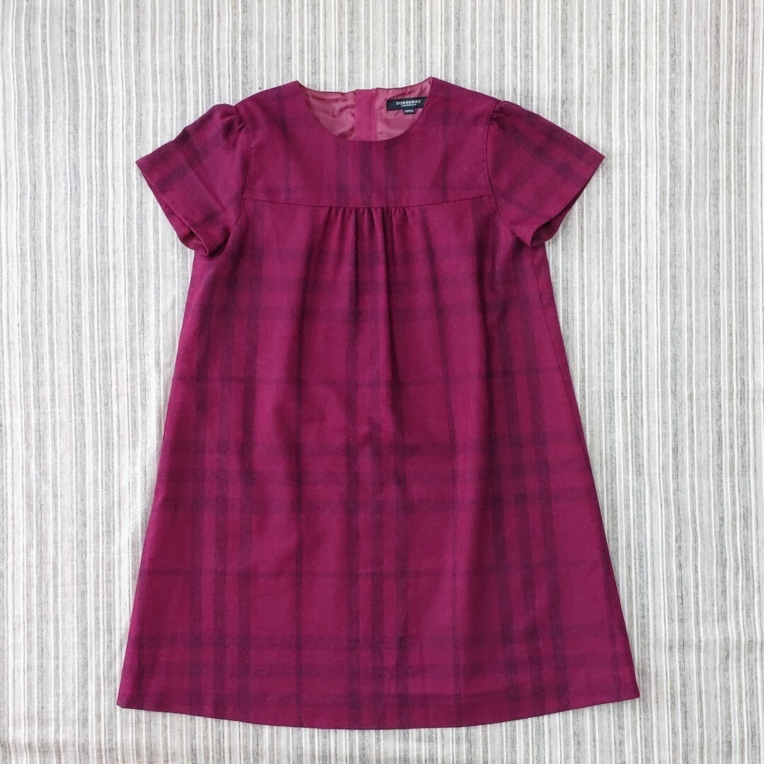 ★極美品★バーバリー*ビックチェック柄*ウール*ワンピース*140㎝拍卖