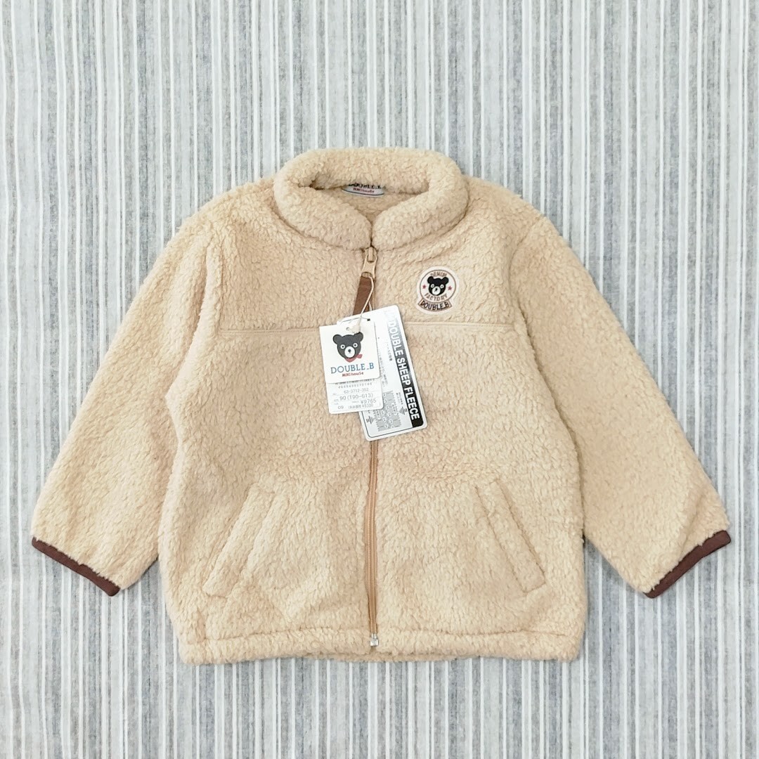★新品★ミキハウス/ダブルB*フルジップ*フリースジャケット*90cm拍卖