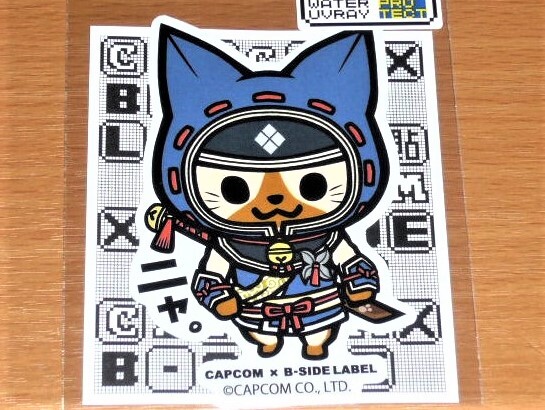 ◆モンハン ステッカー◆オトモ忍者 アイルー◆B-SIDE LABEL◆カプコン◆拍卖