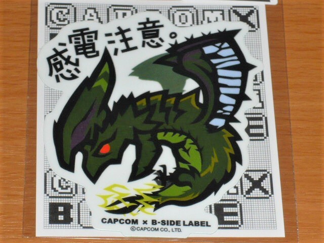 ◆モンハン ステッカー◆ライゼクス 感電注意◆B-SIDE LABEL◆カプコン拍卖