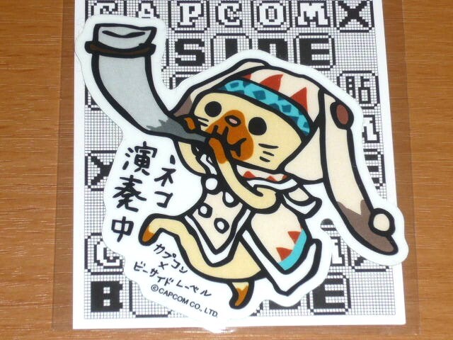 ◆モンハン ステッカー◆ネコ演奏中 オトモアイルー◆B-SIDE LABEL◆カプコン◆拍卖