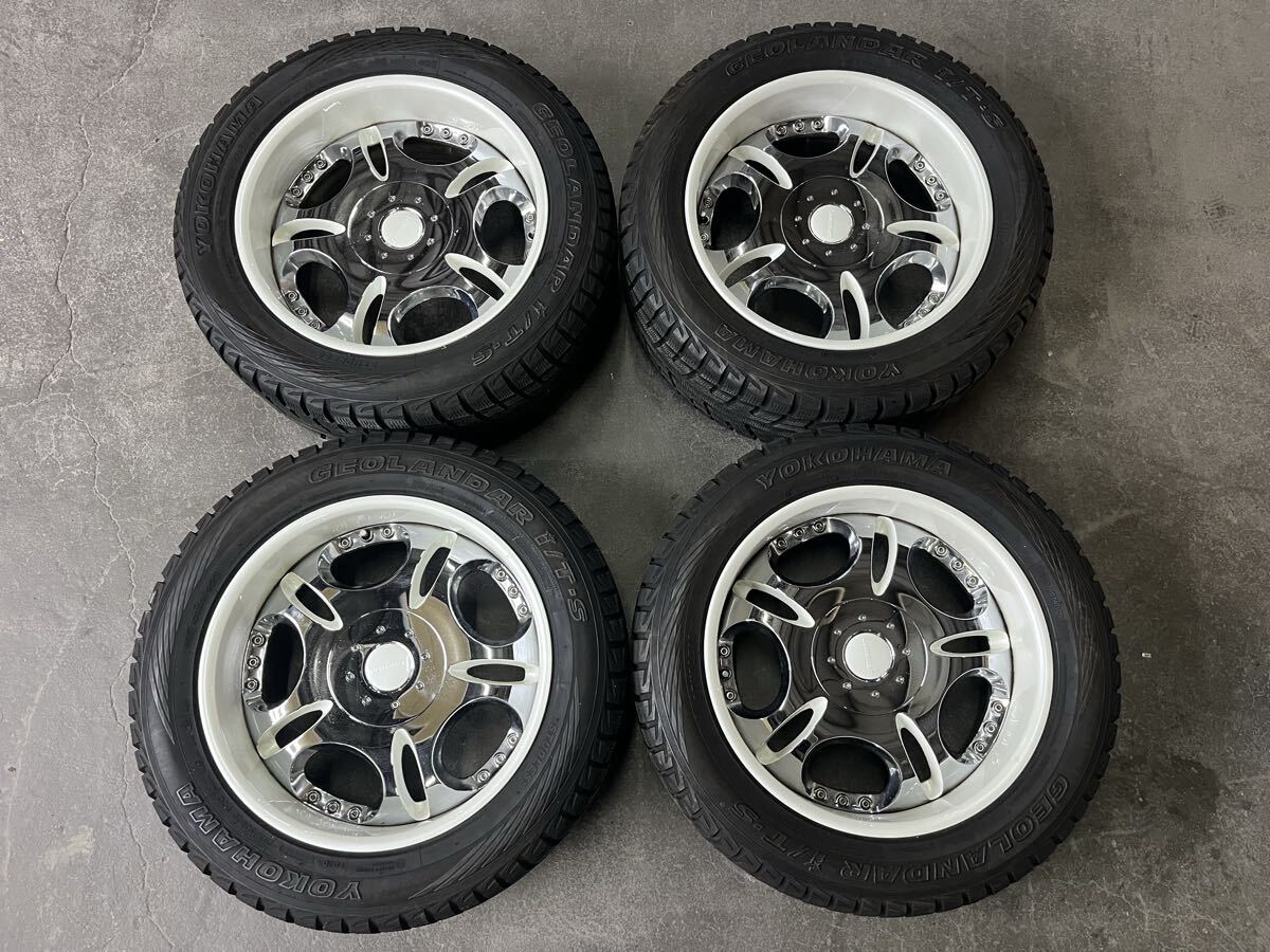 Lowerhart レーベンハート 20インチ×9.5J PCD150 5穴 ET-10 メッキ×パールホワイト塗装品/YOKOHAMA スタッドレスタイヤ ランクル100等拍卖