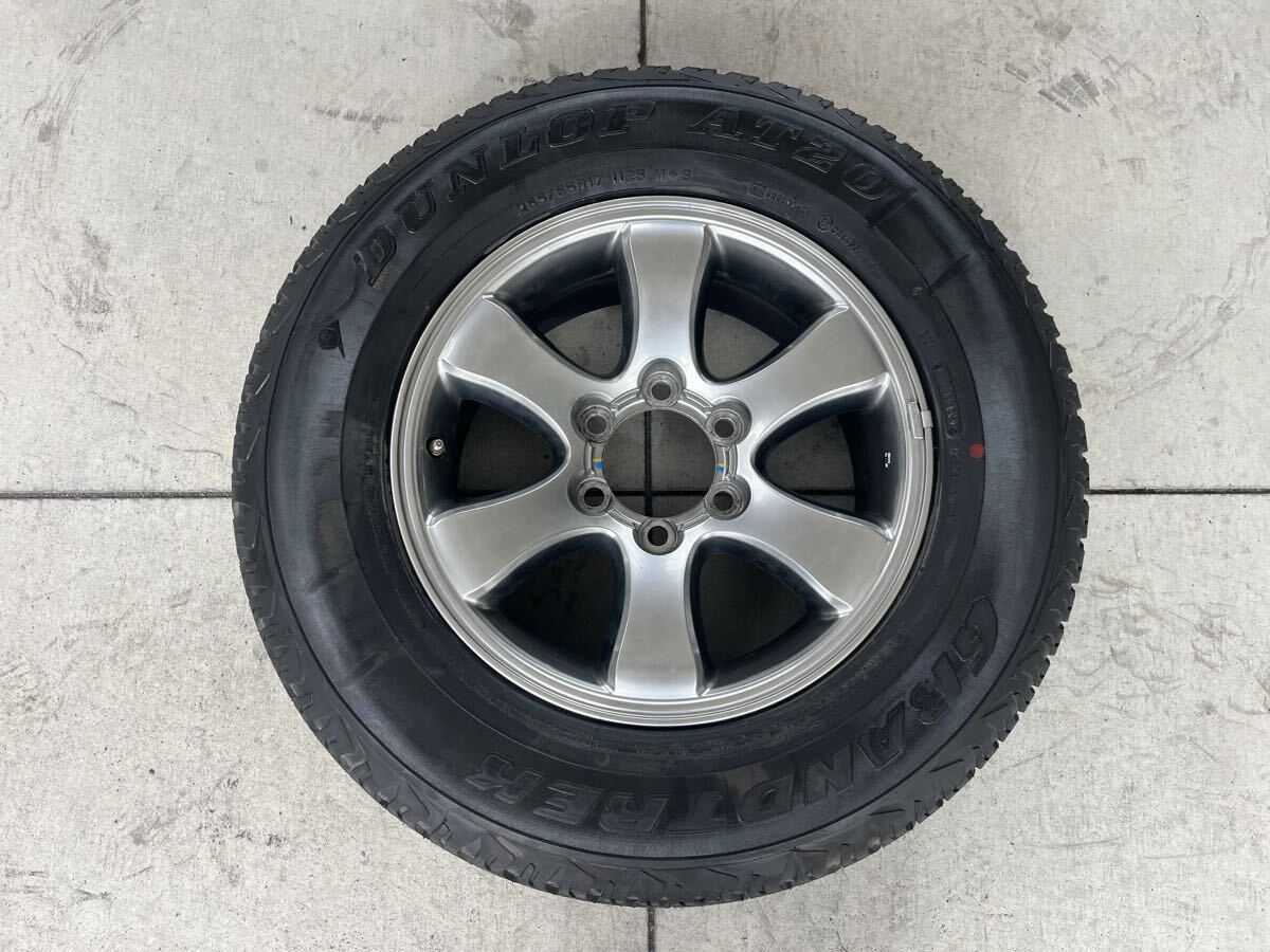ランドクルーザープラド120系 希少ハイグロス 純正アルミホイール 17インチ×7.5J ET+30 6穴 PCD139.7/ダンロップ 265/65R17 バリ山 1本拍卖