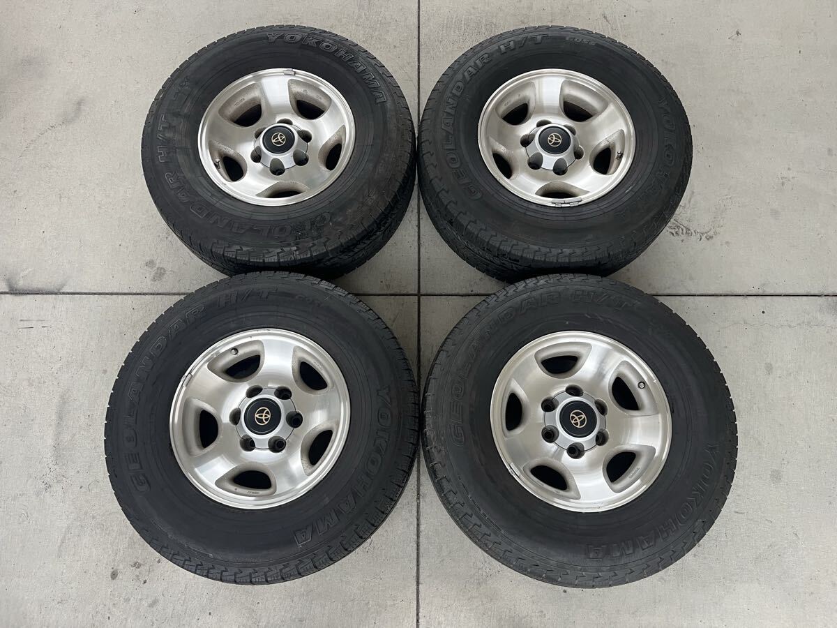 ランドクルーザー80 純正アルミホイール 16インチ×8J ET+0 PCD139.7 6穴/ヨコハマ ジオランダーH/T 275/70R16 2022年製造 残溝7分山拍卖