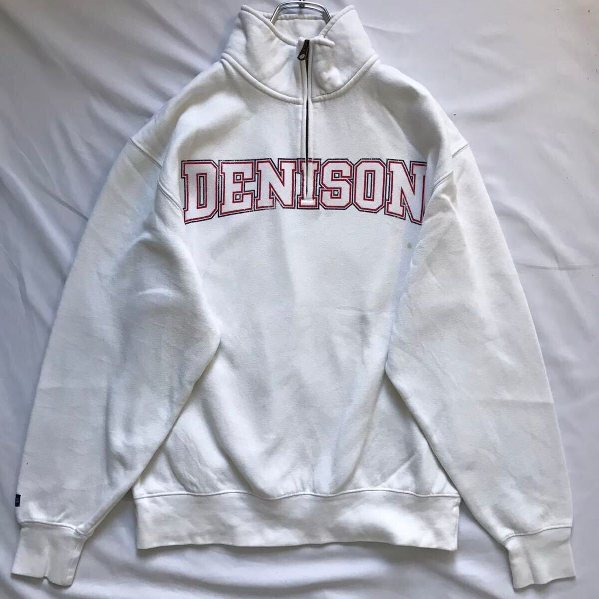 JANSPORT ハーフジップスウェット DENISON 白 M拍卖