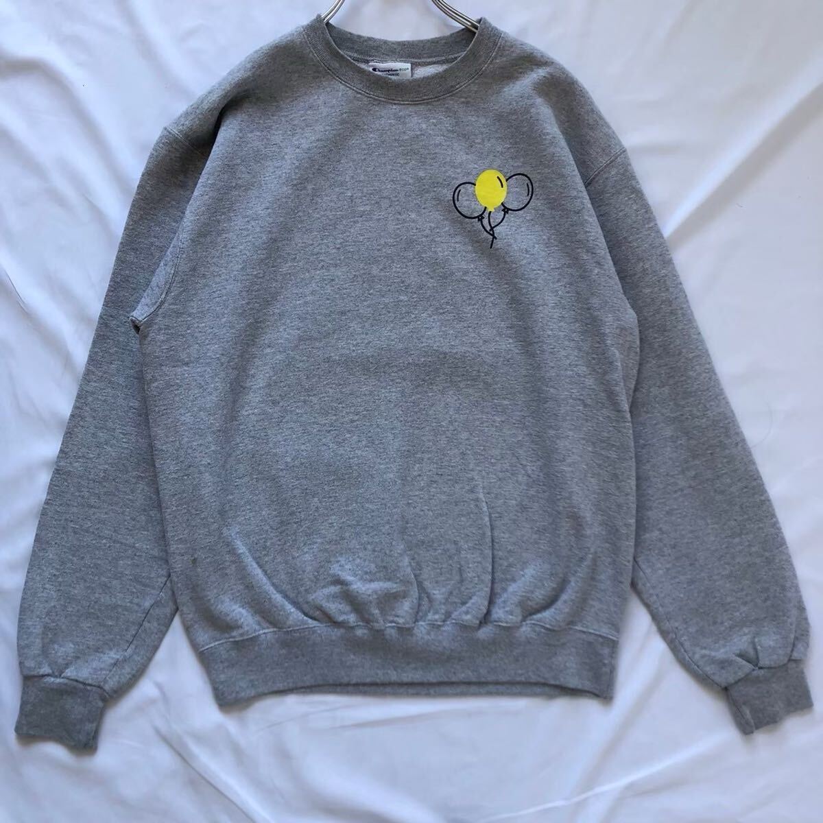 Champion ECO グレー スウェット unity バックプリント M 風船 トレーナー 古着拍卖
