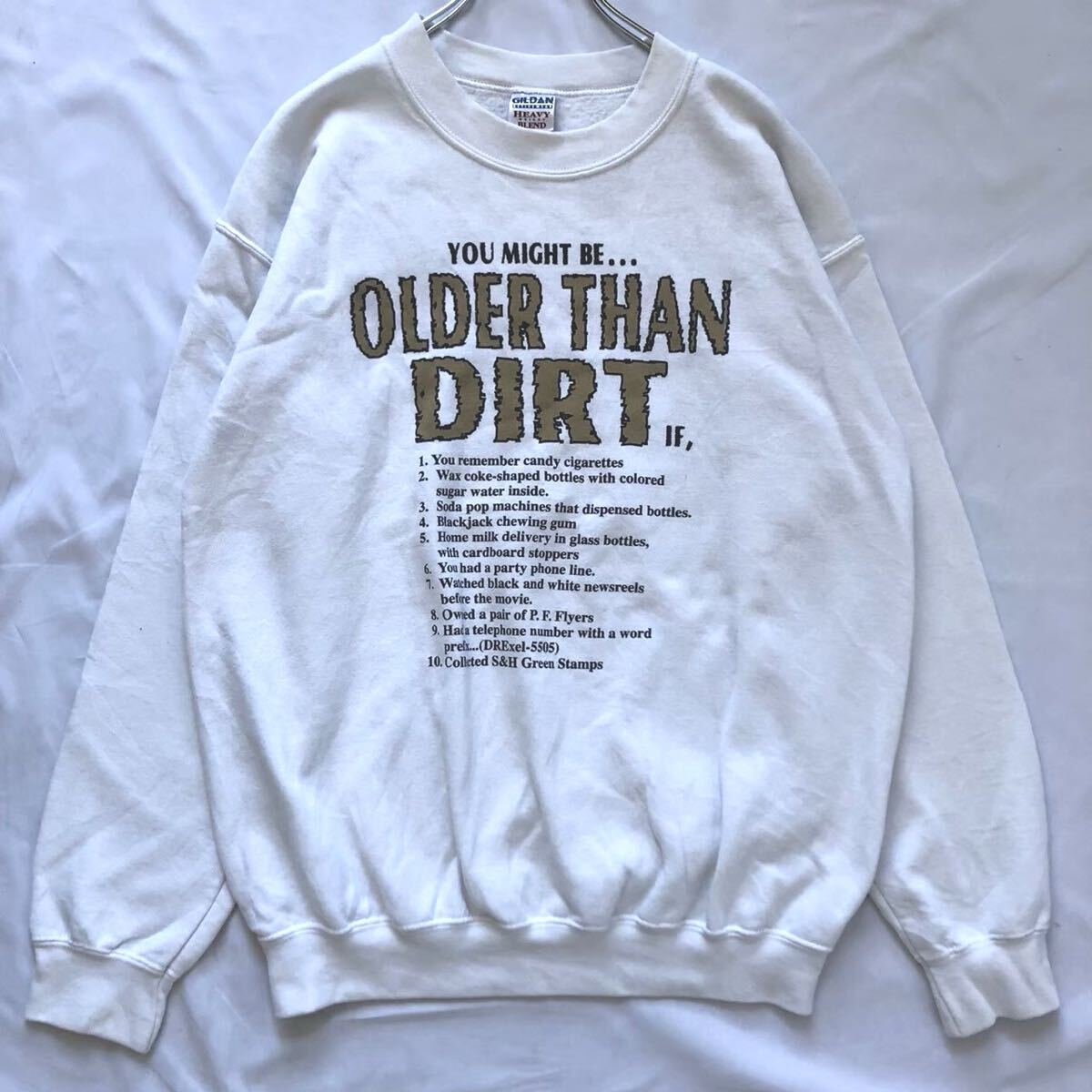 GILDAN OOLDER THAN DIRT スウェット M ホワイト トップス拍卖