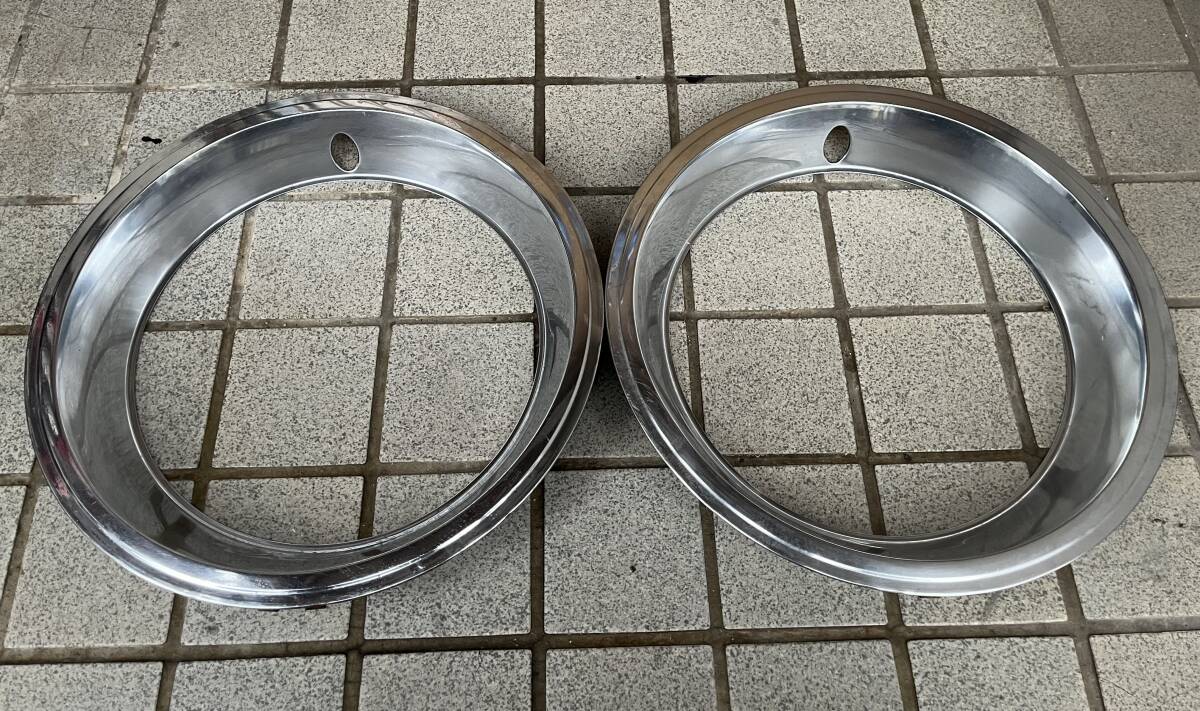 希少品 当時物 トリムリング 2枚セット 深リム 14inch 売切り 旧車 アメ車 鉄ホイール Hotrod 拍卖