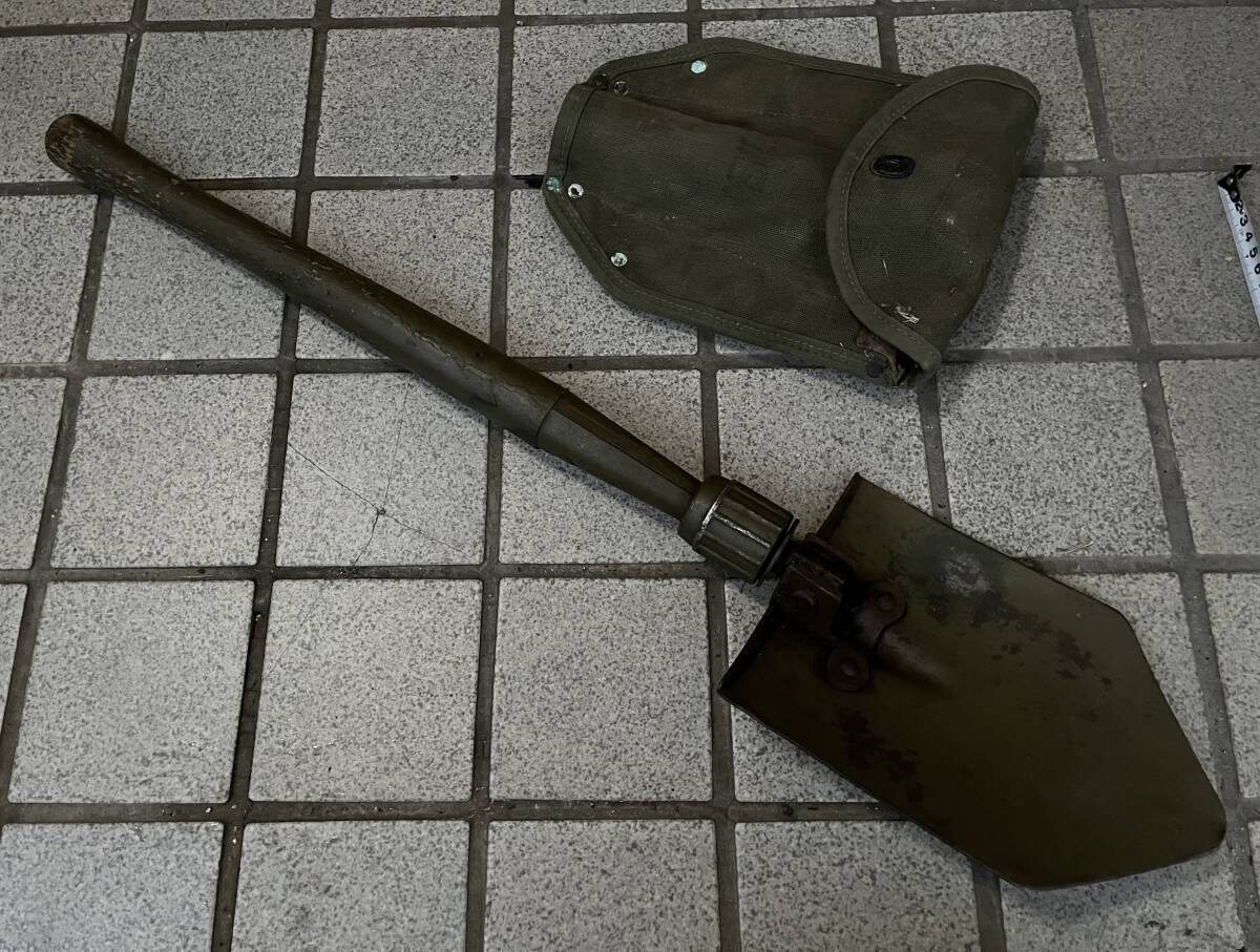 希少 ミリタリー アメリカ軍 折りたたみ スコップ シャベル カバー付き 売切り US army 実物 拍卖