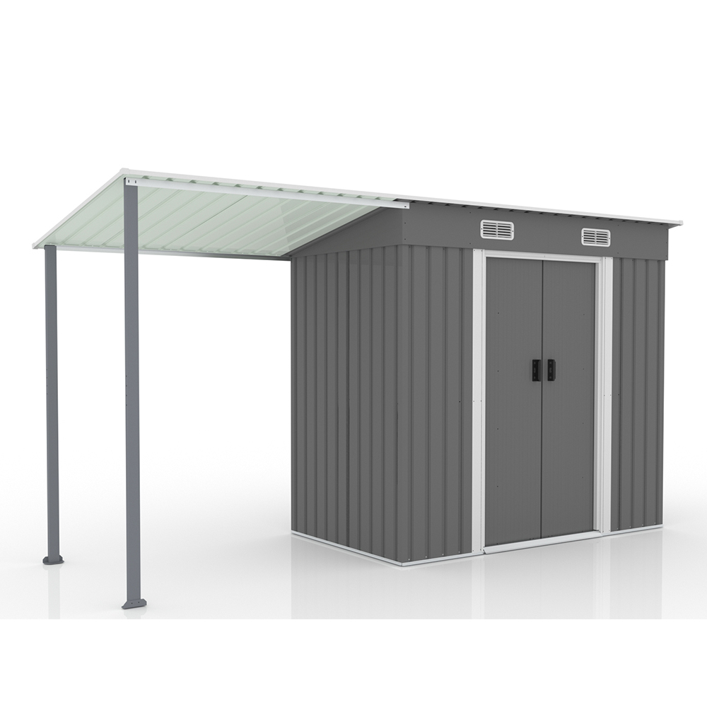 サイドオーニング付き 物置 屋外 大型 倉庫 大型物置 戸外収納庫 物置 防水/耐侯 収納可能 ガーデン/庭/田畑/農場 頑丈 大容量 スチール拍卖