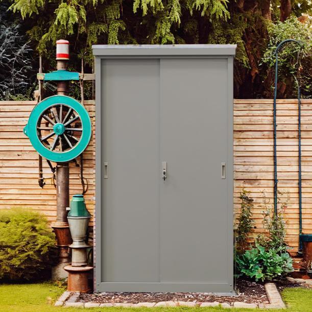 【タイプB グレー】戸外収納庫 倉庫 大型物置 屋外 防水/耐侯 収納可能 ガーデン/庭/田畑/農場 頑丈 大容量 拍卖