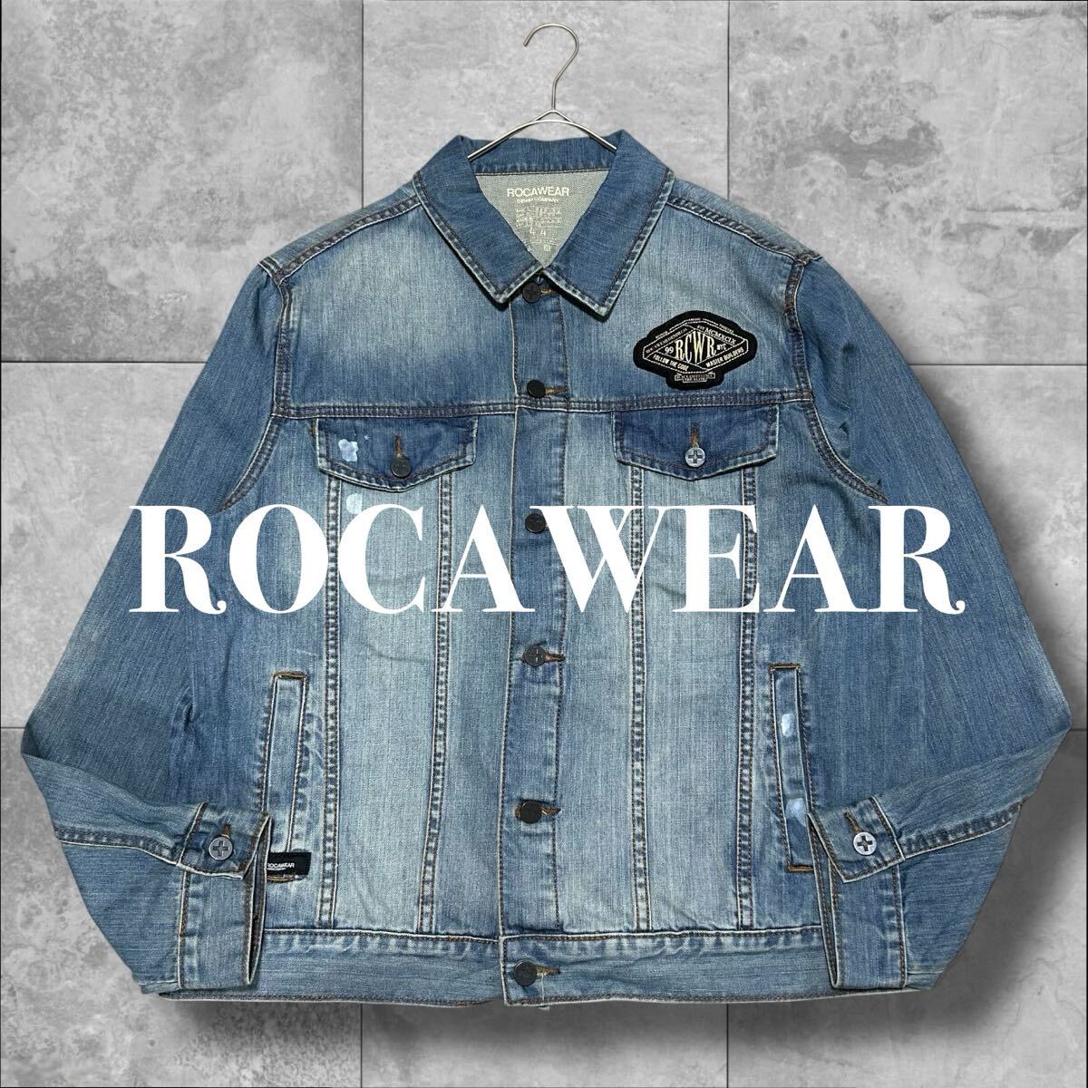 ROCAWEAR ロカウェア デニムジャケット メンズ 大きいサイズ 44 XLサイズ ヒップホップ HIPHOP Gジャン ジージャン デニム メンズ拍卖