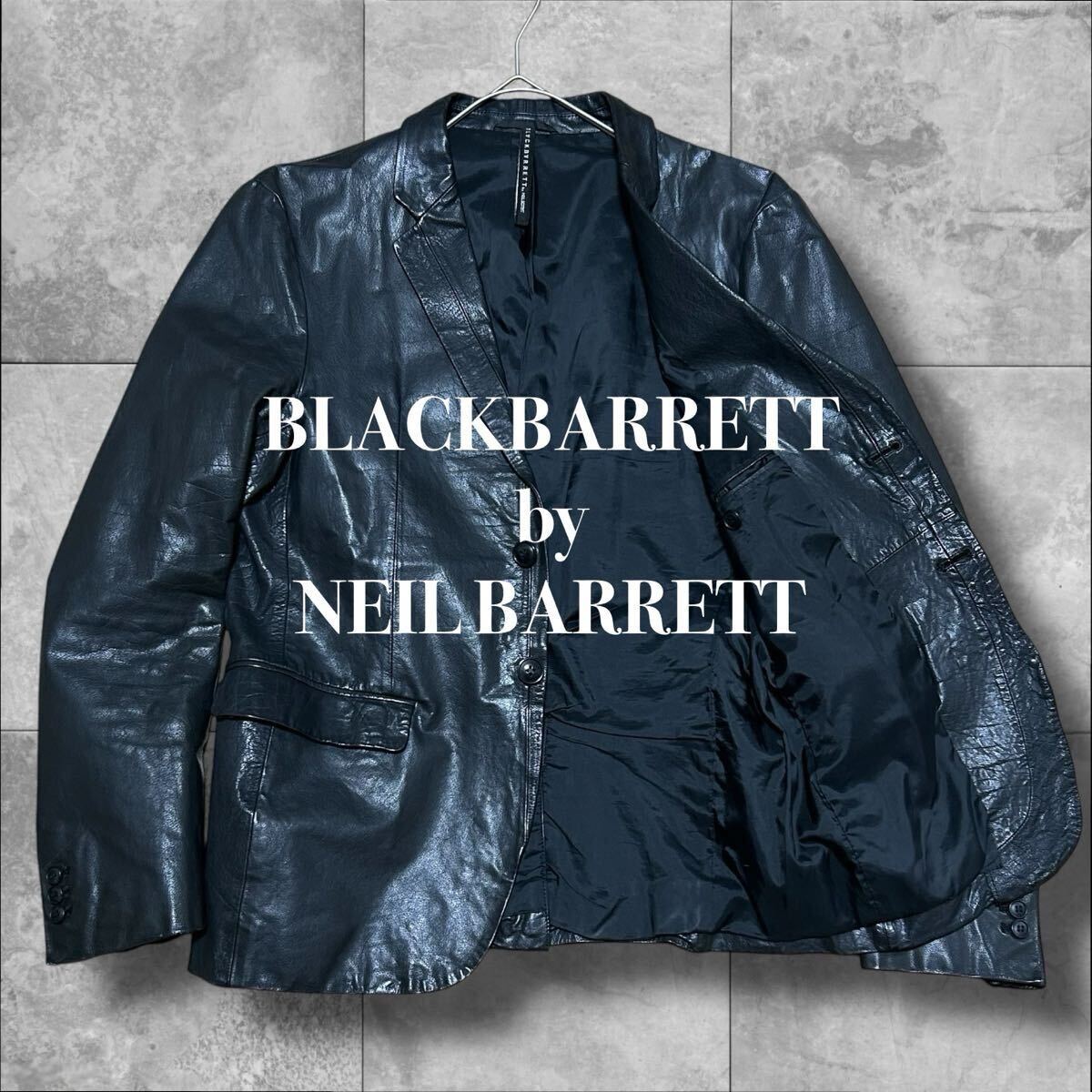BLACKBARRETT by NEIL BARRETT レザー テーラードジャケット ブラックバレットバイニールバレット 牛革 本革 リアルレザー real leather 黒拍卖