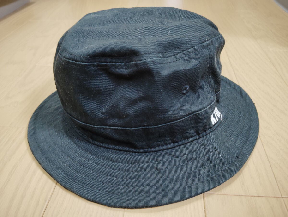 未使用品【KICKS/HIキックスハイ】コットンツイル生地バケットハット◆フリーサイズ( 頭周約58〜60cm )ブラック拍卖