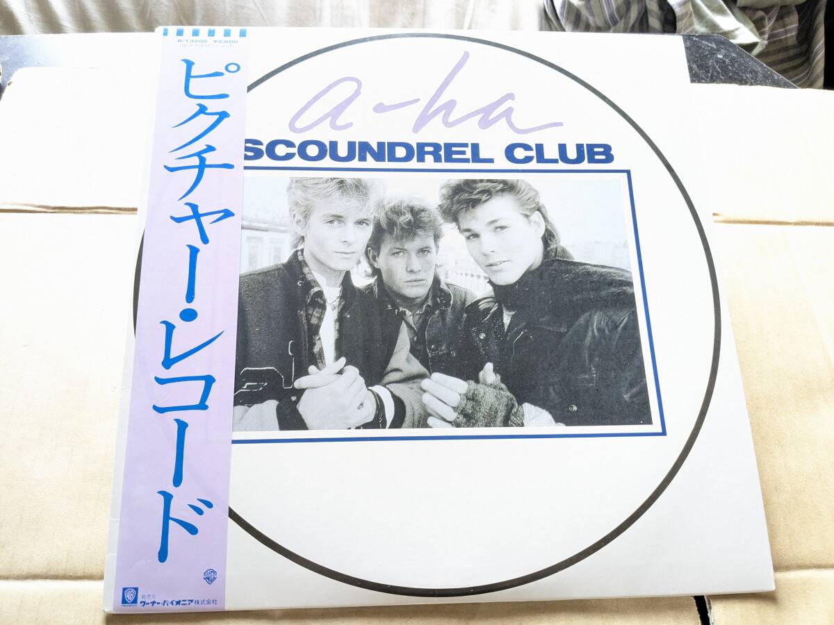 LPレコード 洋楽 a-ha SCOUNDREL CLUB  ア ハァ ピクチャーレコード P-13505 中古品拍卖
