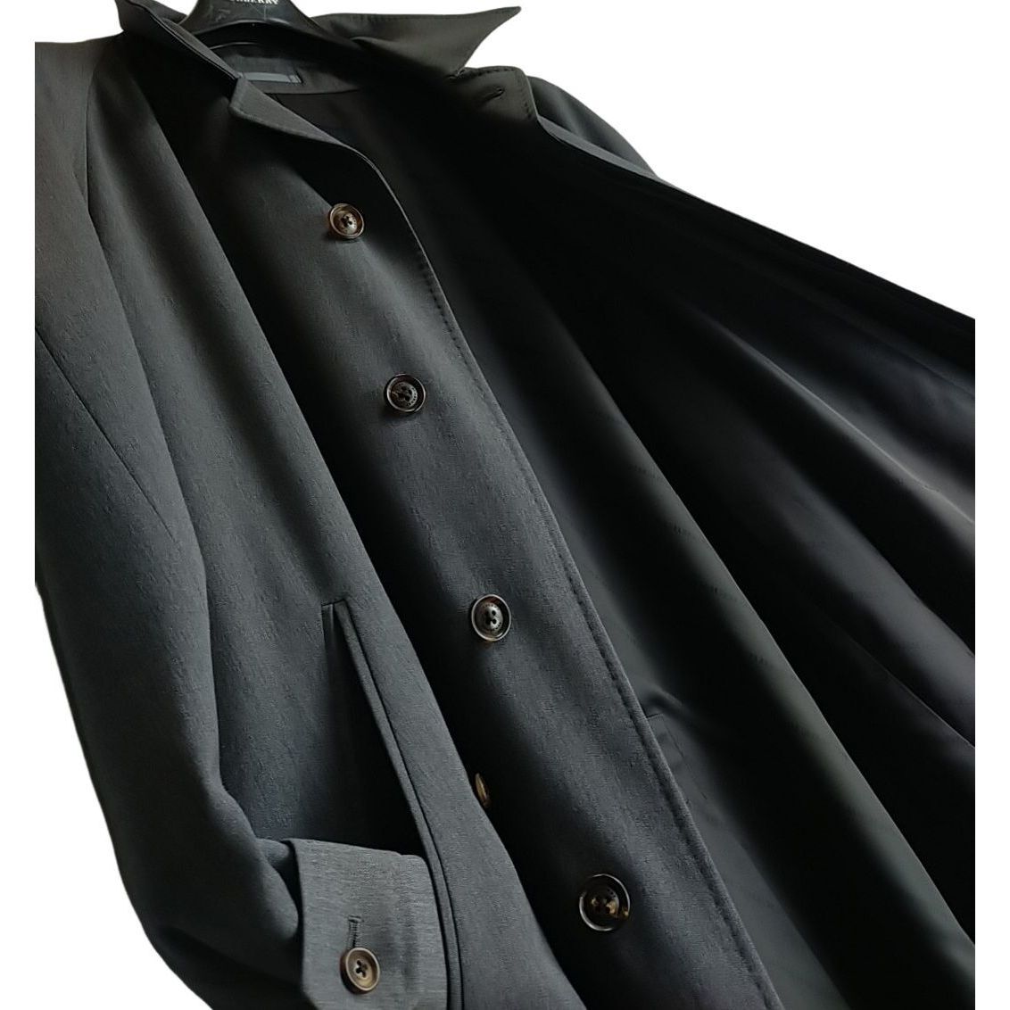 ★約30万円!!【別格別級!!】 BURBERRY バーバリー 最高級羊毛&絹シルクコート 圧倒的かっこよさ 超絶スタイル L ほぼ未使用 新同品拍卖