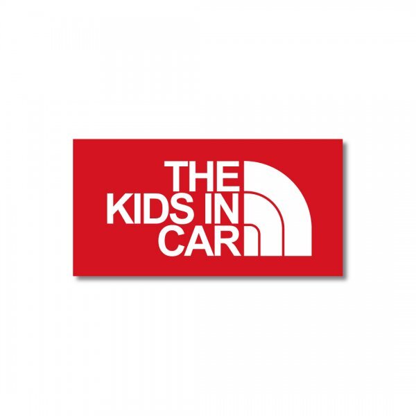 キッズインカー ステッカー マットラミネート 新品 防水 耐光 UVカット H120mmxH60mm Kids in car かわいい シンプル おしゃれ レッド拍卖
