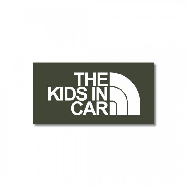 キッズインカー ステッカー マットラミネート 新品 防水 耐光 UVカット H120mmxH60mm Kids in car かわいい シンプル おしゃれ グリーン拍卖