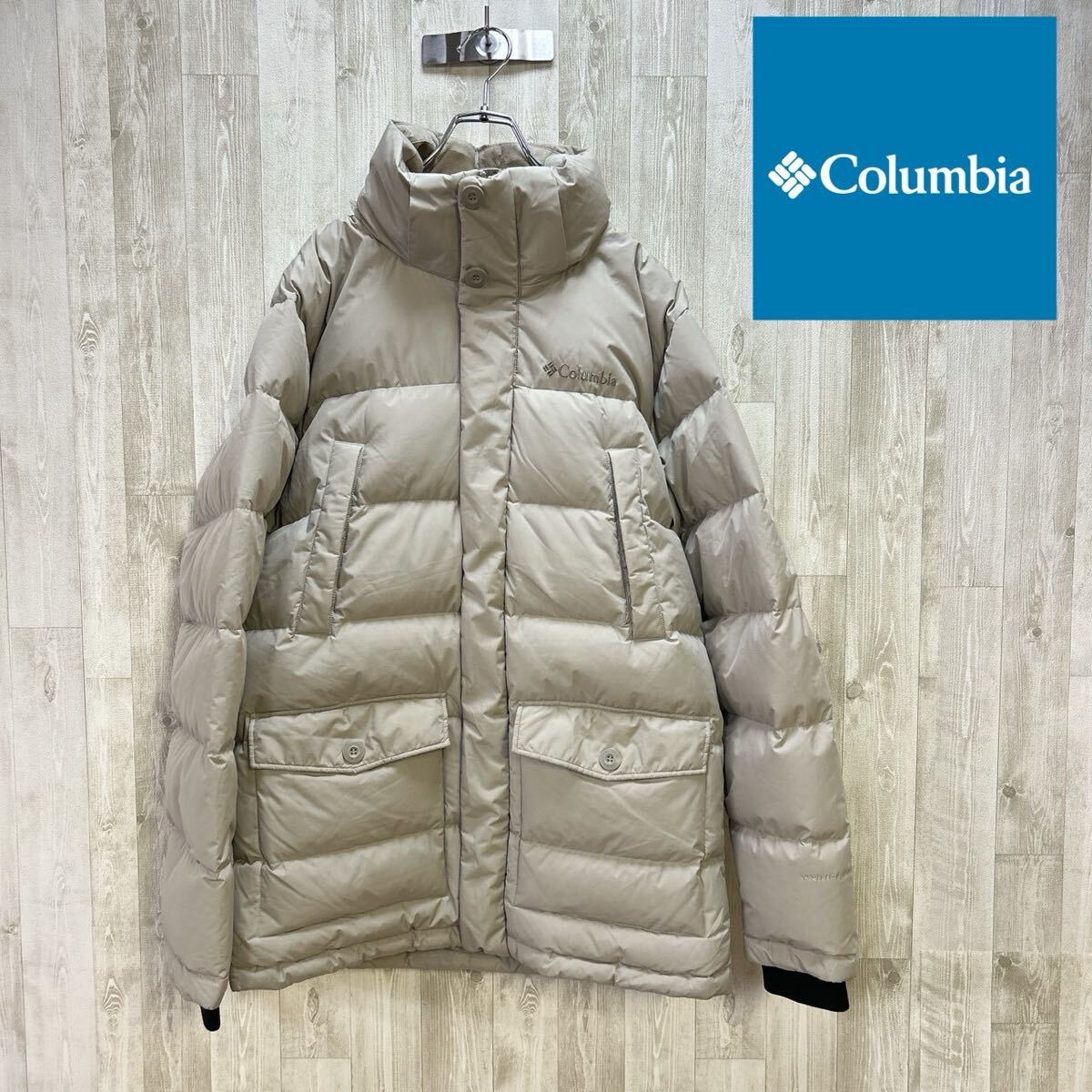 【海外限定】 コロンビア マウンテンダウン オムニヒート ホワイト ベージュ メンズ 100L 175拍卖