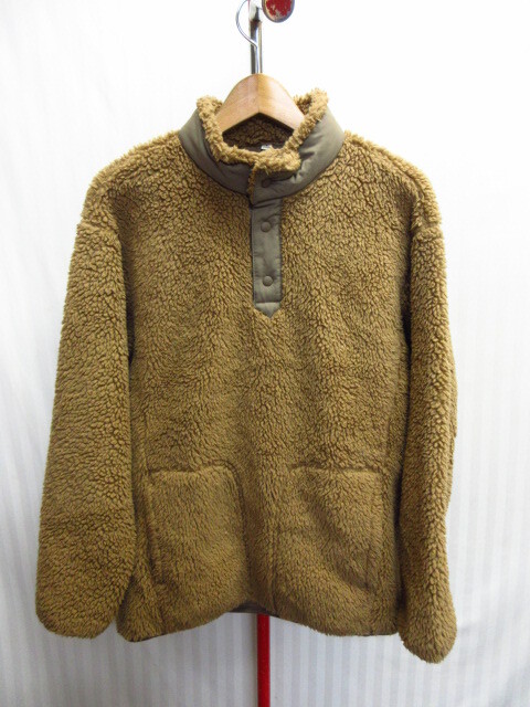 ユニクロ×ホワイトマウンテニアリング ボアジャケット メンズS キャメル系 ボア地トレーナー スナップT パイルジャケット ブルゾン09302拍卖