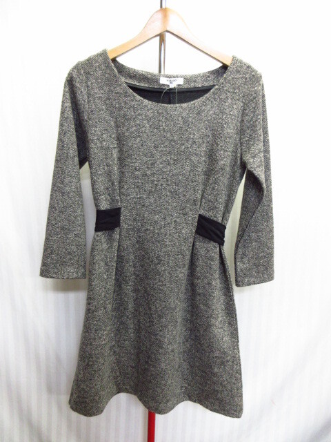 未使用 ナチュラルビューティーベーシック ツイード風ワンピース SIZE M 秋冬 フォーマル ドレス セレモニースーツ 長袖カットソー10022拍卖