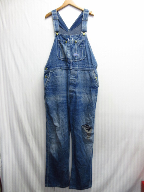 USA製 BIG SMITH ビッグスミス 80sヴィンテージ オーバーオール メンズW100 XL LL カバーオール オールインワン デニムジーンズ10022拍卖