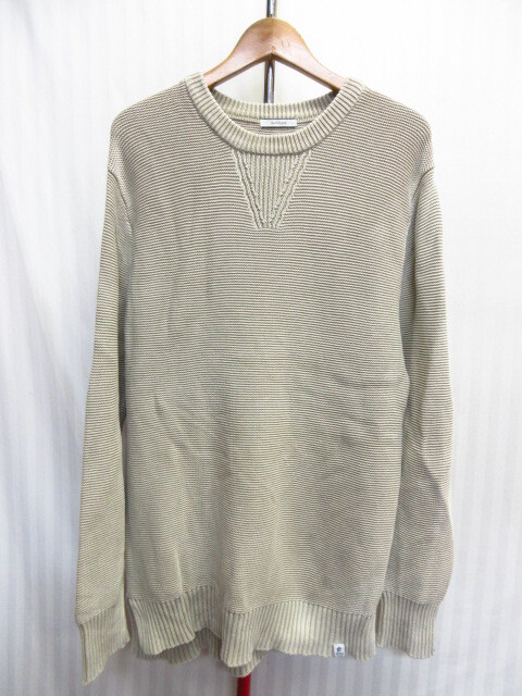 BAYFLOW ベイフロー コットンニットセーター メンズ4 XL LL ベージュ系 ニットトレーナー コットンニットスウェットシャツ 10032拍卖
