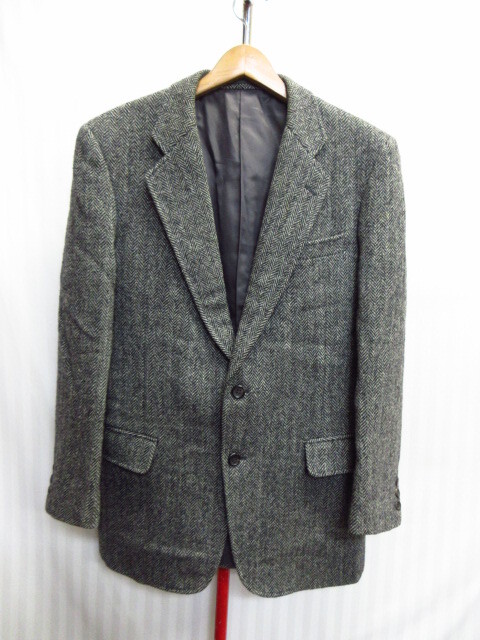 ハリスツイード 90sビンテージ ツイードジャケット メンズAB7 XL LL ウールコート ウールジャケット ブレザー テーラードジャケット10032拍卖