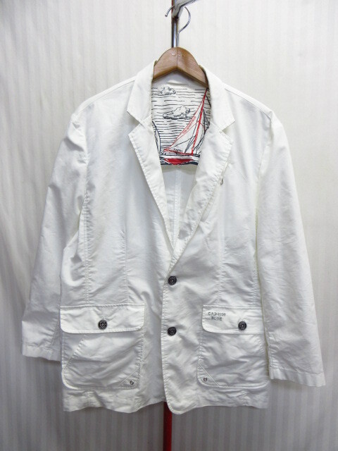 CAPRI BLUE カプリ ホワイトジャケット メンズ50 L XL 白 セーリングジャケット マリンジャケット ブレザー テーラードジャケット10031拍卖
