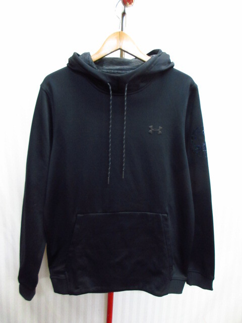 アンダーアーマー COLD GEAR パーカー メンズL 黒 秋冬スポーツフーディー フード付きジャージトップ 防寒保温トラックジャケット10081拍卖