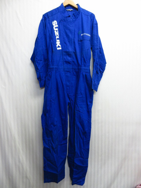 SUZUKI スズキ 長袖つなぎ メンズL オールインワン 車メーカー カバーオール オーバーオール 作業服 作業服ウエア ワークウエア 青10091拍卖