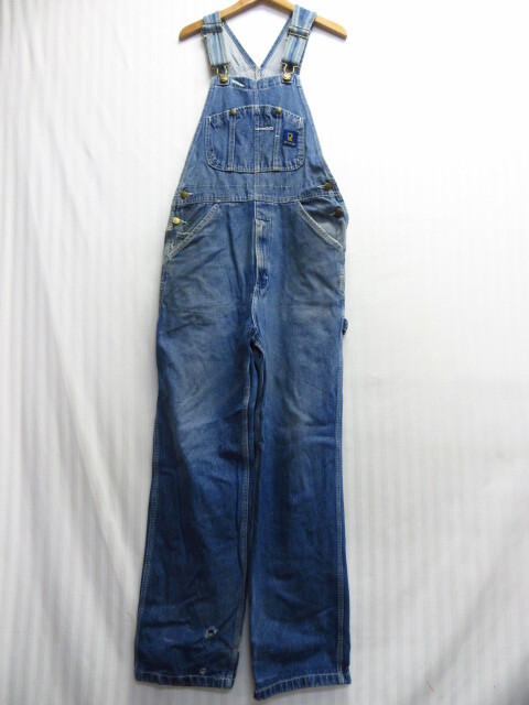 REAL WORK WEAR 90sヴィンテージ デニムオーバーオール メンズW32 サロペットジーンズ オールインワン カバーオール つなぎ 10102拍卖