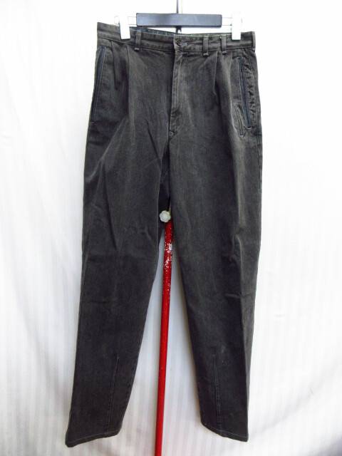 PAPAS パパス ブラックジーンズ メンズS ブラックデニムスラックスパンツ トラウザーパンツ コットンパンツ トラウザーズ 10162拍卖