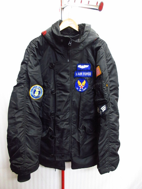 ALPHA アルファ N-3B 黒 メンズM フライトジャケット N-2B ボンバージャケット 保温 防寒ジャンパー ミリタリーコート ブルゾン 01293拍卖