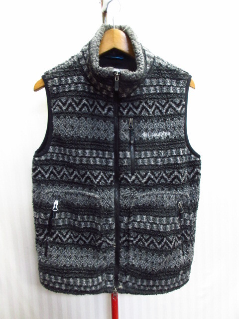 コロンビア ノルディック柄ボアベスト メンズXL LL パイル地ジャケット アウトドアベスト ピラローベスト トレッキングベスト 10173拍卖