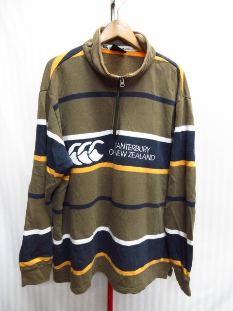 カンタベリー トレーナー メンズ3L LLL ビッグサイズ ボーダー柄スウェットジャージ ラグビージャージトップ ラガーシャツ 10172拍卖
