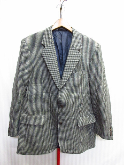 バーバリー BURBERRY LONDON 千鳥格子柄カシミヤジャケット メンズAB7 XL LL カシミヤ使用テーラードジャケット ブレザー スーツ10171拍卖