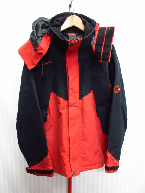 MAMMUT マムート GORE-TEX仕様マウンテンパーカー メンズS 赤黒 アウトドアフーディージャケット 90sヴィンテージ ジャンパー 10211拍卖