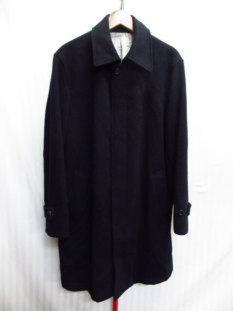 J.PRESS Jプレス カシミヤコート メンズLL XL 紺 ウールコート ロングコート ステンカラーコート 保温防寒ジャンパー ビジネスコート10221拍卖