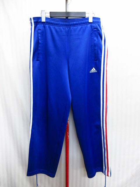 アディダス 90s00sヴィンテージ ジャージパンツ メンズS ワイドパンツ トリコロール ライン トラックパンツ トレーニング ルーズ 10221拍卖
