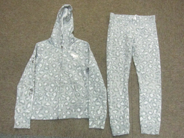 アバクロンビー&フィッチ ヒョウ柄スウェット上下セットアップ キッズ7-8 子供用 スウェットパーカー フーディー ジャージパンツ10040拍卖