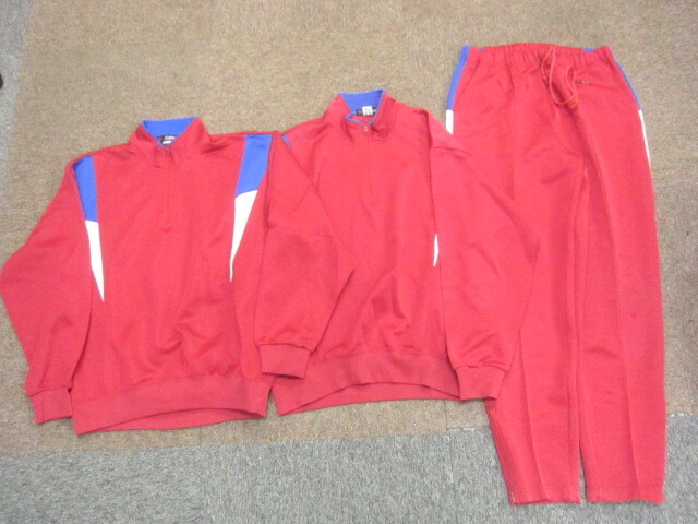 GALAX ギャレックス ジャージ上下セットアップ 3枚セット メンズ3L LLL ビッグサイズ 赤 トラックジャケット&パンツ トレーニング10049拍卖