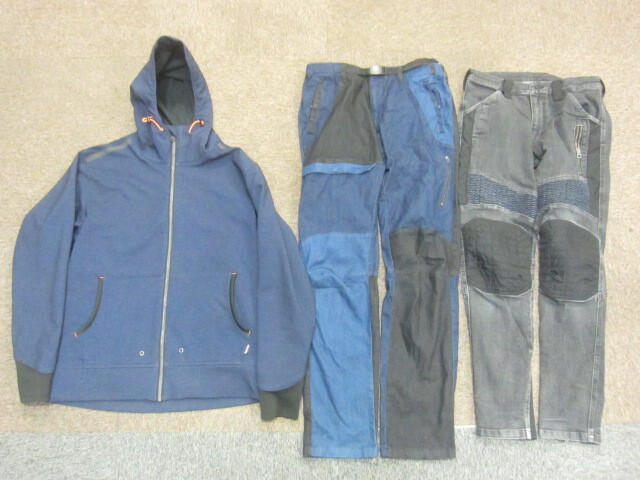ワークマン ワークウエア上下セット 3枚セット メンズL デニムジーンズ ストレッチパンツ パーカー フーディー ワークジャケット10119拍卖