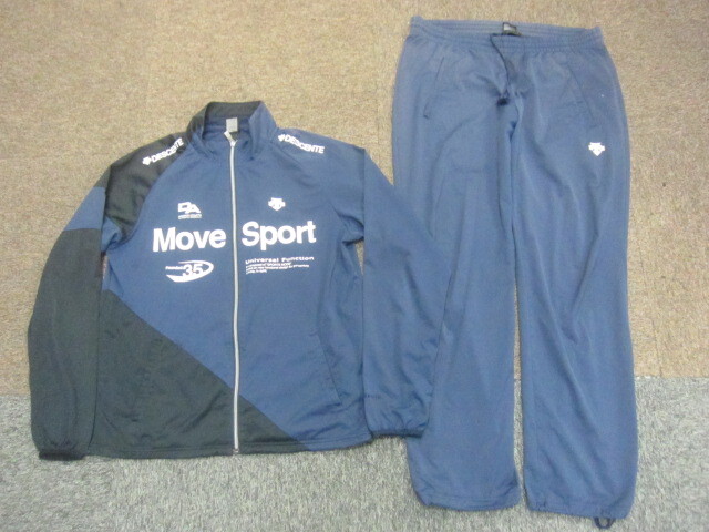 デサント MOVE SPORT ジャージ上下セットアップ メンズO XL LL 紺黒 トラックスーツ上下 トラックジャケット&ジャージパンツ 10189拍卖