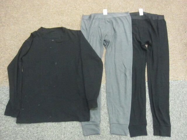 ユニクロ ULTRA WARM HEAT TECH インナーウエア上下セット 3枚セット メンズXL LL 黒 スパッツ タイツ ヒートテック 超極暖ウエア10259拍卖