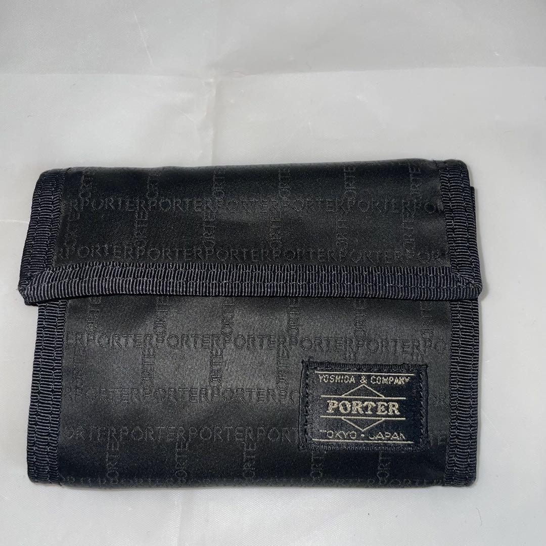 PORTER ポーター 三つ折り財布 ナイロン 黒 マジックテープ 美品拍卖