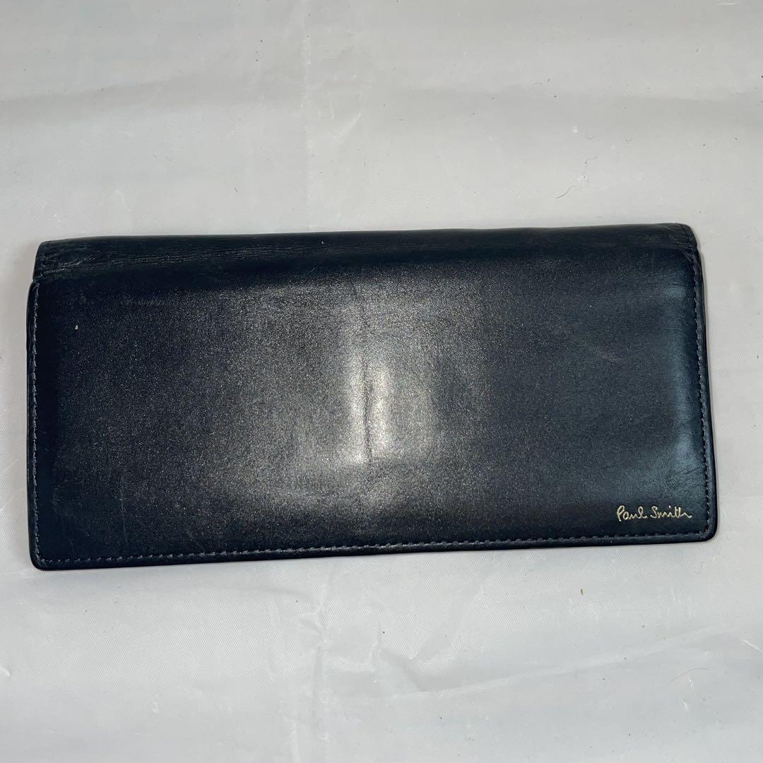 【Paul Smith】ポールスミス 長財布 ブラック レザー 内側マルチカラー拍卖