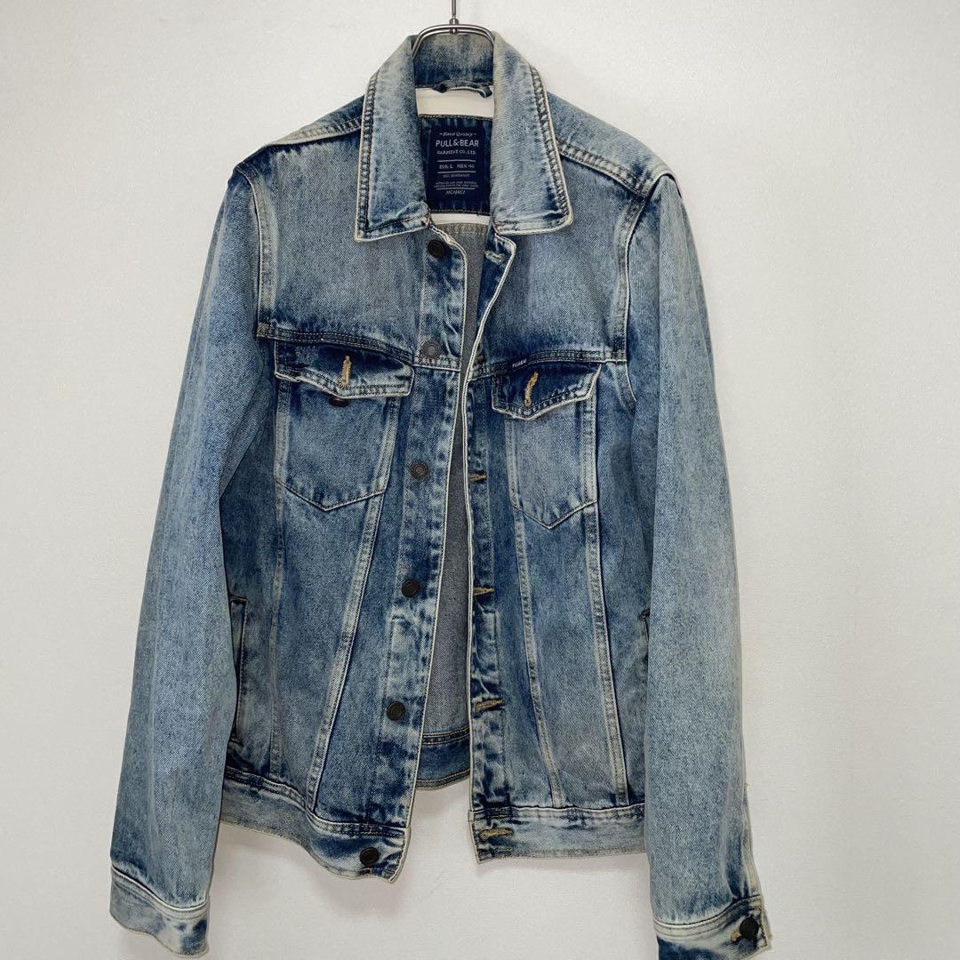 PULL&BEAR デニムジャケット Lサイズ 綿100 カジュアル ブルー拍卖