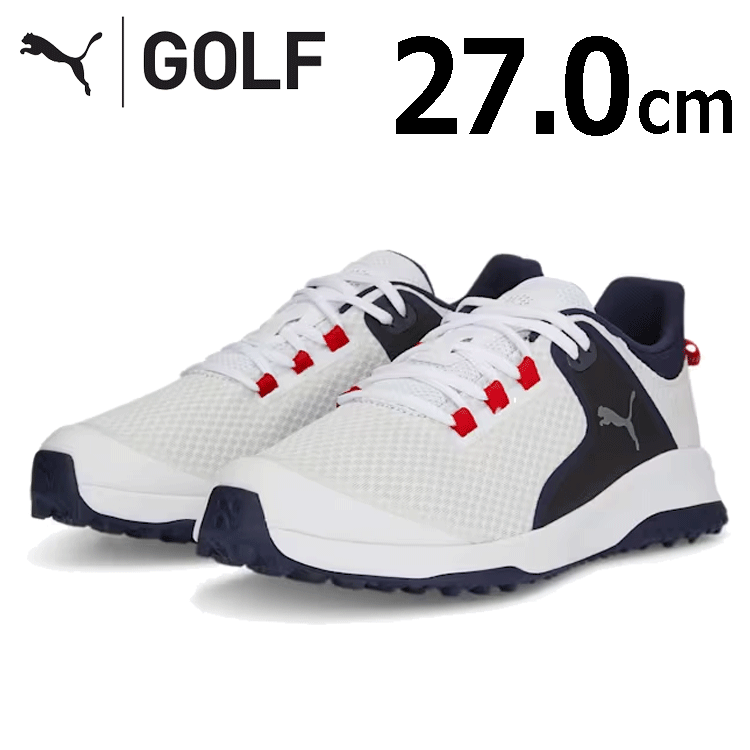 PUMA FUISON GRIP 377527 【プーマ】【スパイクレス】【サイズ:27.0cm】【カラー:04 White/Silver/Navy】【GolfShoes】拍卖